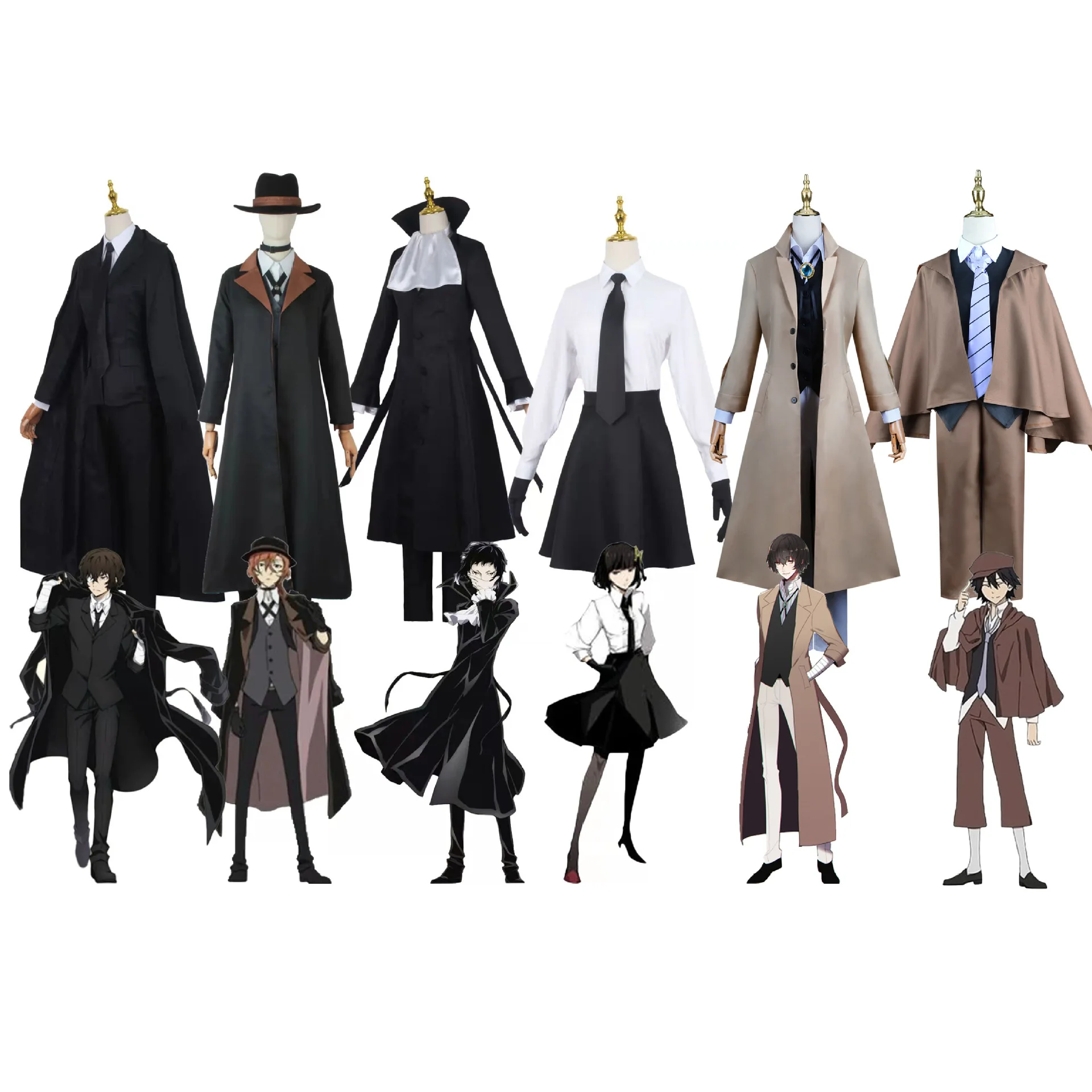 

Anime Bungou Stray Dogs Men Women Nakahara Chuuya Dazai Cosplay Costume Chuya Nakahara Cosplay Suit School Uniform Set