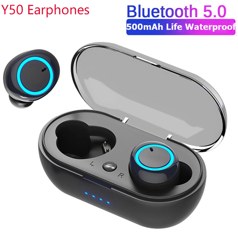 

2023 New Y50 TWS Touch 9D Wireless Bluetooth headphones Stereo noise-cancelling headsets Music earbuds sport earplugs PK I7s Y30