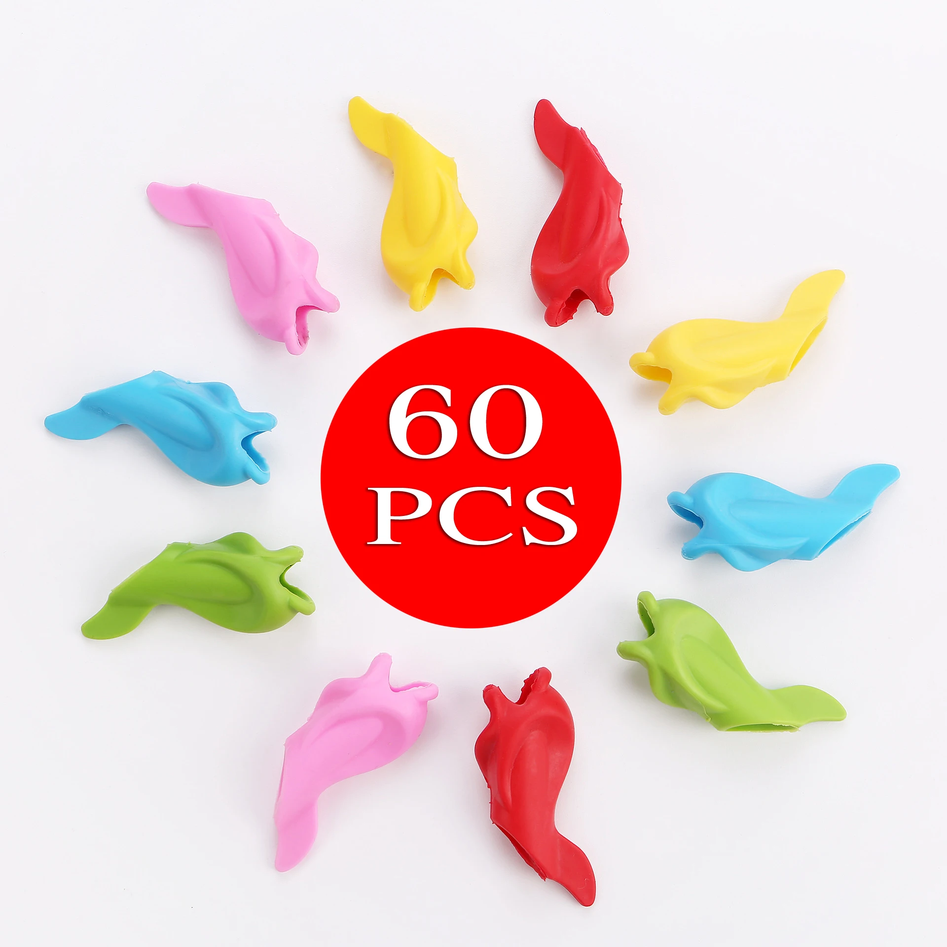 

60 шт., силиконовые держатели для ручек и карандашей