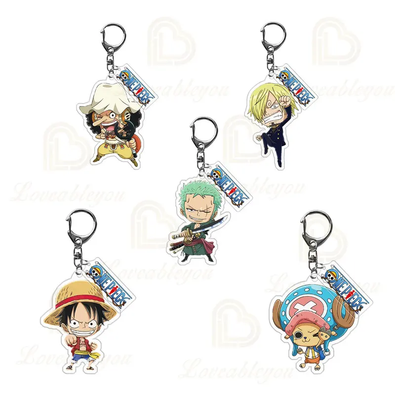 Цельный двусторонний брелок для ключей с аниме рисунком ророноа Зоро Нами