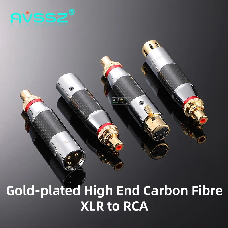 Адаптер AVSSZ XLR-RCA, штекер XLR, позолоченные контакты из углеродного волокна, штекер/гнездо XLR, конвертер, соединитель