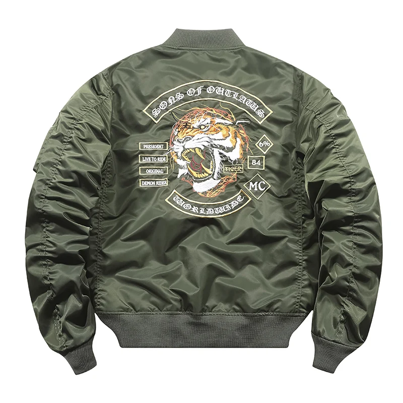 2022 Explosive New Brand Men's Spring Flight Jackets Plus Size Tiger Long-sleeved Coats Clothing Europeam American Jacket Men