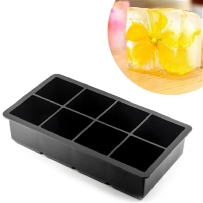 Креативная силиконовая 4/6/8 квадратная решетка для льда большая коробка Форма