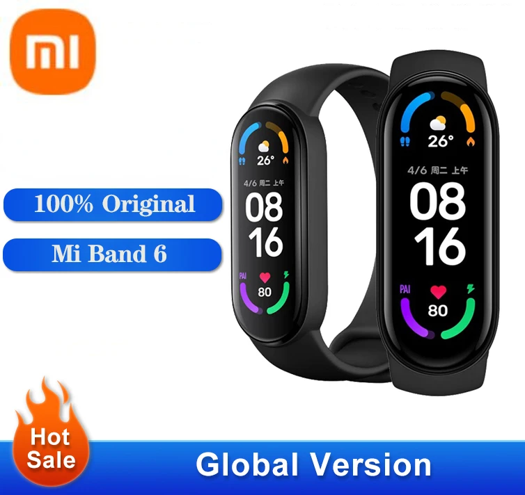 

Xiaomi Mi Band 6 Smart Watch Bracelet 6 Color AMOLED Blood Oxygen Band Fitness Traker Heart Rate Bluetooth Waterproof Miband 6