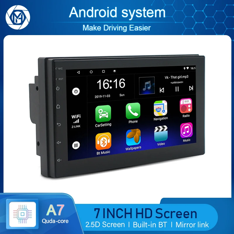 Фото Универсальный Full HD 2 Din7 дюймов двойной Din головное устройство автомобильное стерео радио 2din Android 10-дюймовый головное устройство автомобильный DVD-плеер №2