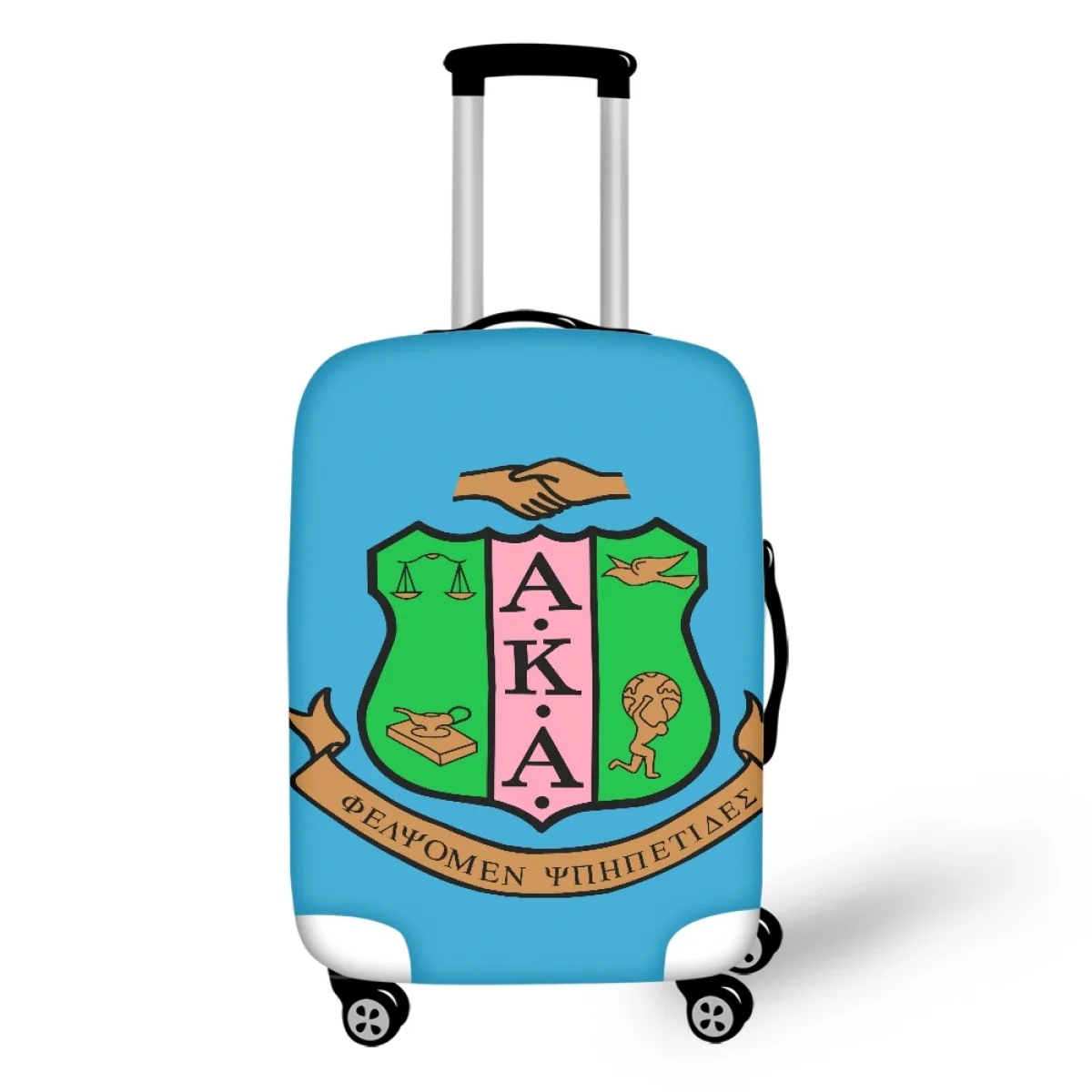 

FORUDESIGNS Utility Suitcase Cover Alpha Kappa Alpha Design Luggage Covers Stretchy Baggage Protector Essential Travel