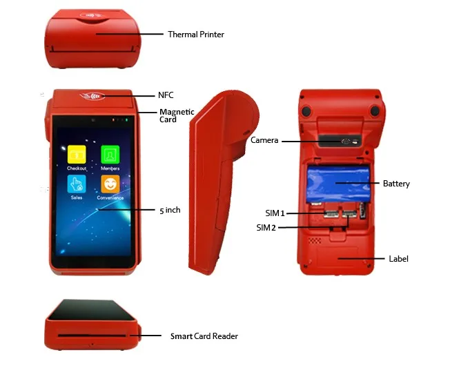 

Портативная Pos-система Goodcom с термопринтером для мобильной машины