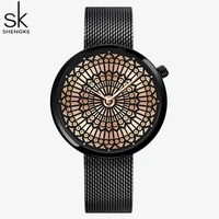 relogio feminino shengke creative design women watches fashion dress quartz wristwatches stainless steel lady waterproof clock