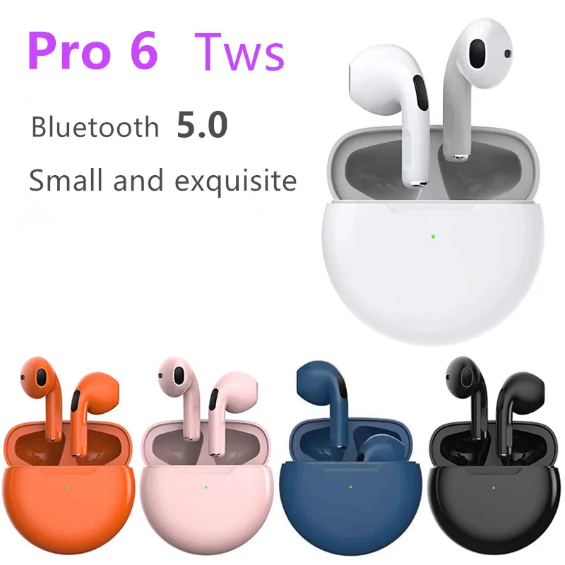 

Pro 6 TWS Bluetooth Headphones with Mic 9D Stereo Hifi Earbuds Wireless Bluetooth Headset PK Pro4 Pro5 Y50 E6 E7 A6 I7