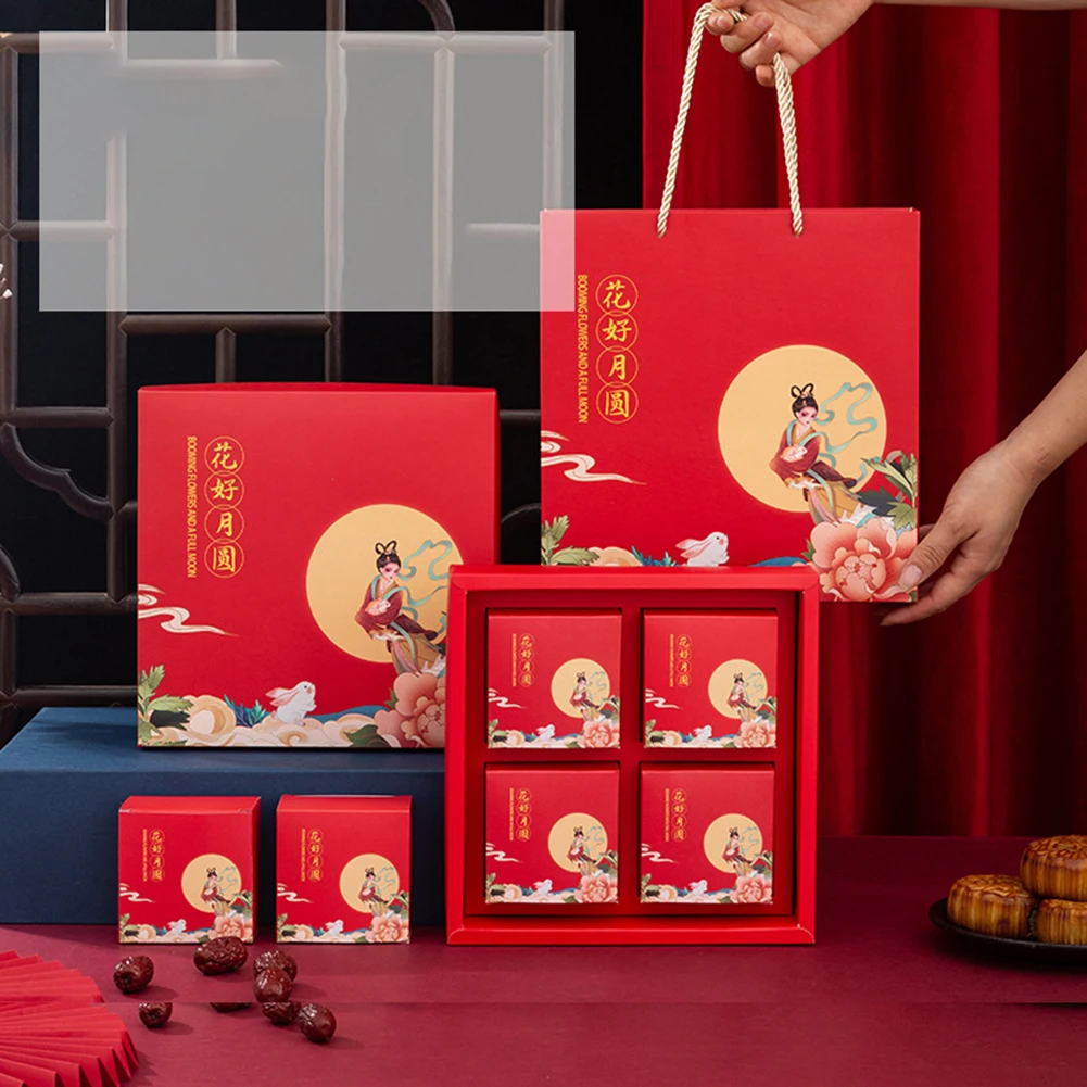 

New High-End Moon Cake Baking Packaging Box Egg-Yolk Puff Container Plastic Cake Box Mooncake Baking Tray Boxes Holder
