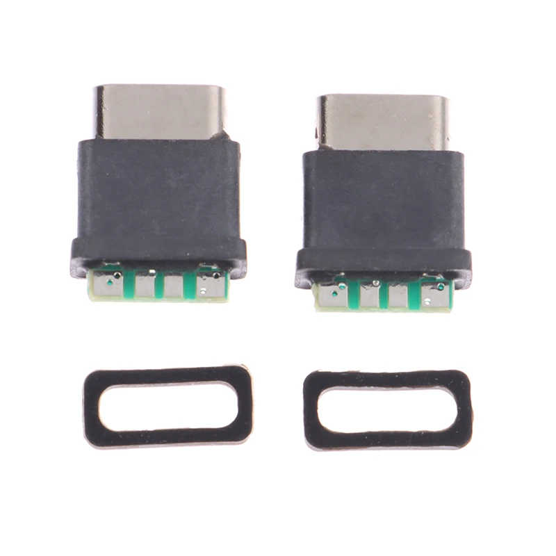 

2Pcs 4 Pin Type-C Socket Connector USB2.0 Type C Female Placement 5.1K Double Resistance High Current Charging Port