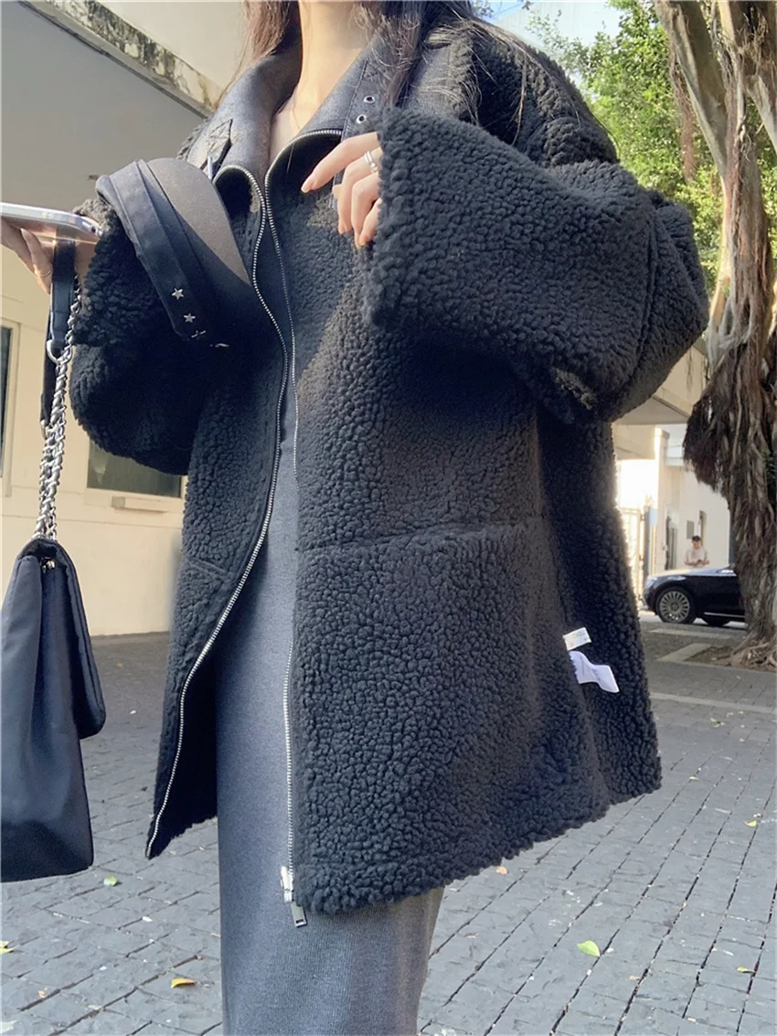 Alien Kitty женские шикарные пальто из искусственной кожи зимние свободные винтажные