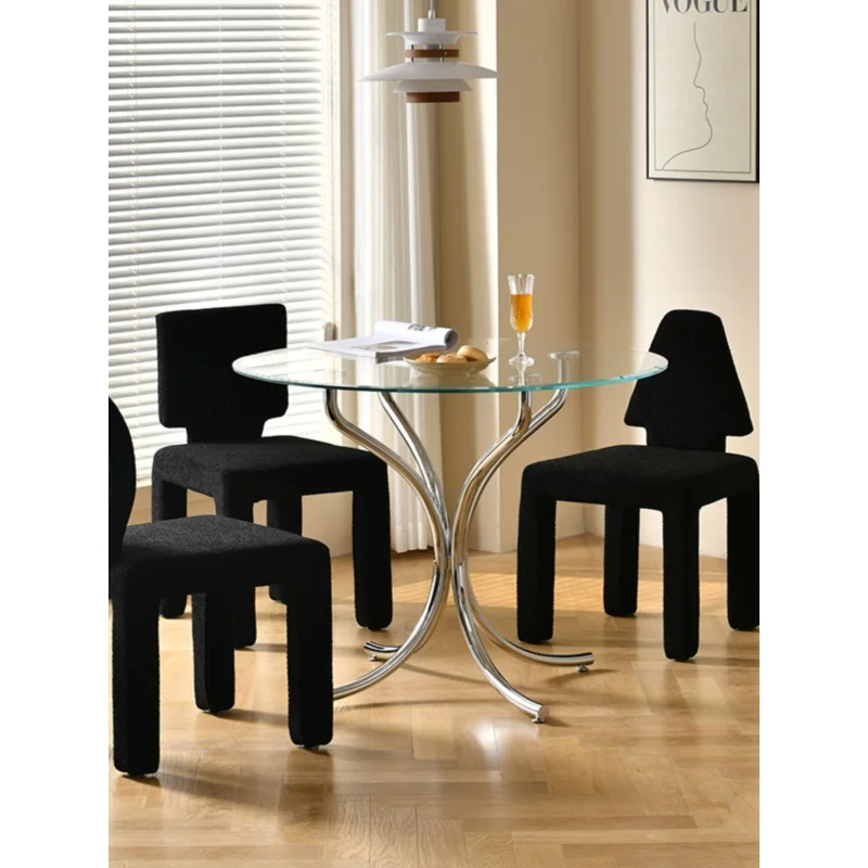 Креативный обеденный стул в скандинавском стиле красный и черный современный