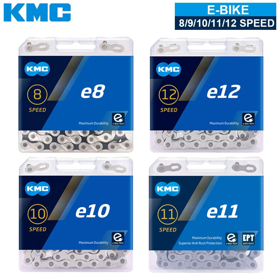 Оригинальная цепь KMC E8 для электровелосипеда 8 скоростей 136 звеньев цепи