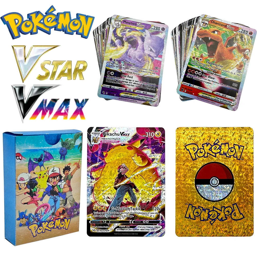 

Pokemon Pikachu Charizard Arceus English Diamond Bling Card GX VMAX VSTAR Rare Collection Battle Trainer Anime Gift Toy for Kids
