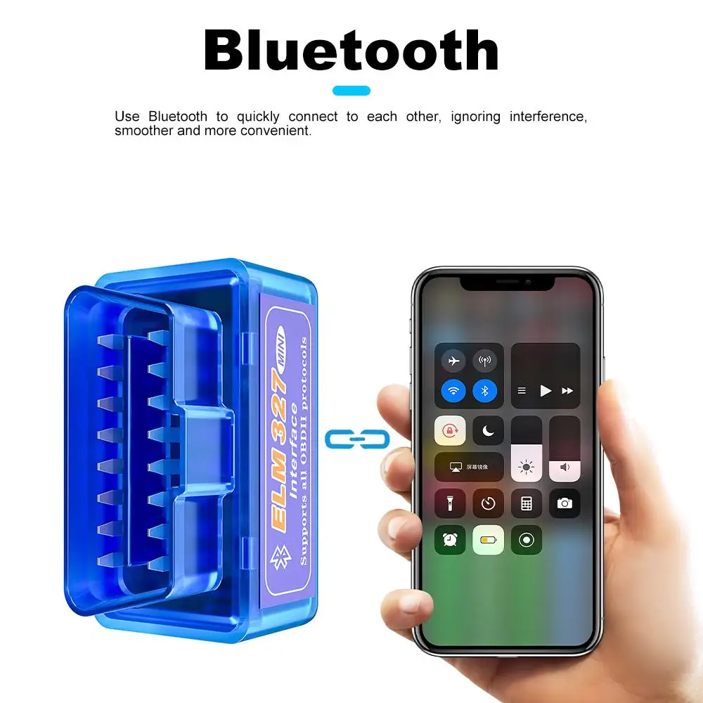 

Автомобильный диагностический мини-сканер OBD2 ELM327 V2.1 WIFI Bluetooth-совместимый сканер BT5.1 CAN Чип IOS/Android/ПК