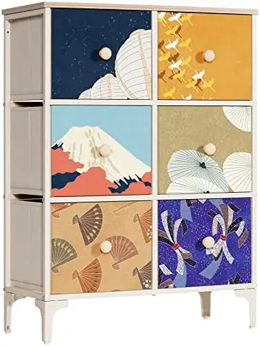 

Drawers Dresser for Bedroom, Closet, Clothes, Storage Tower Organizer, Chest of Drawers, White, Fabric Drawers(Sea White)