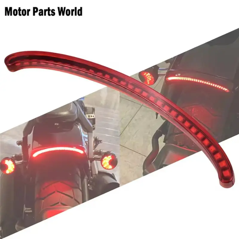 Фото Задний фонарь мотоцикла LED с указателем поворота на крыле ABS для Softail Fat Bob FXFBS 114 FXFB 107 2018-н.в. Красный-A02G №2