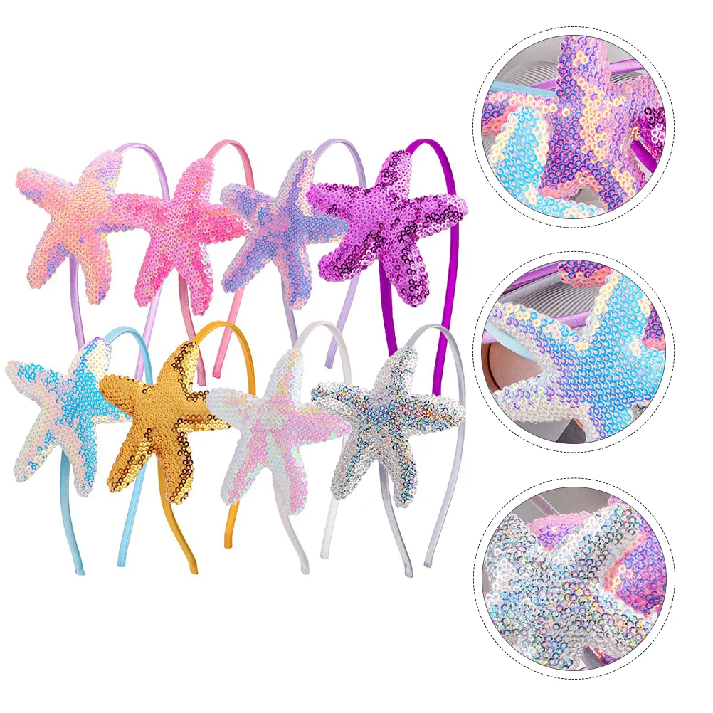 

Marine Animal Hair Hoop Starfish Headband Cute Clips Women Seastar Decor Headdress