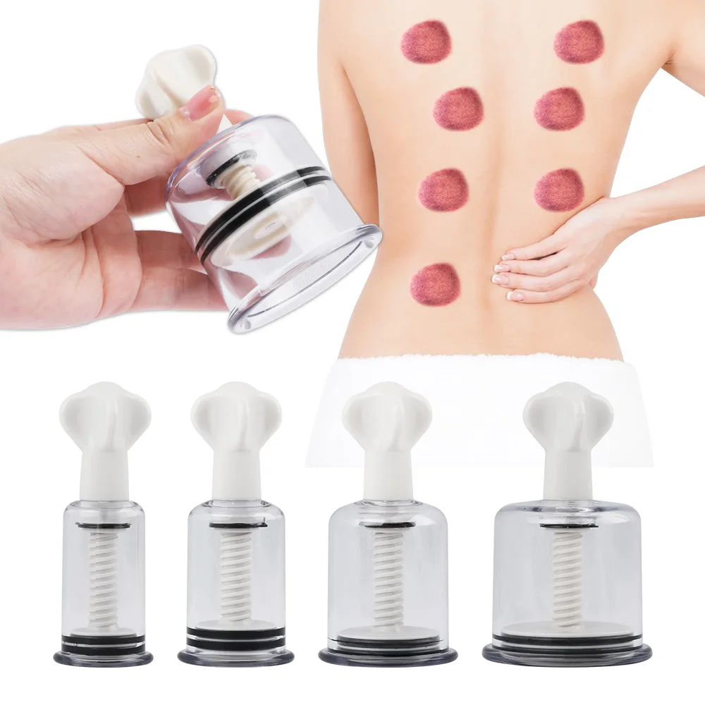 

4 Size Rotating Handle Vacuum Body Massage Cans Suction Enhancer Anti Cellulite Acupuncture Vacuum Cupping Cups Nipple Enlarger