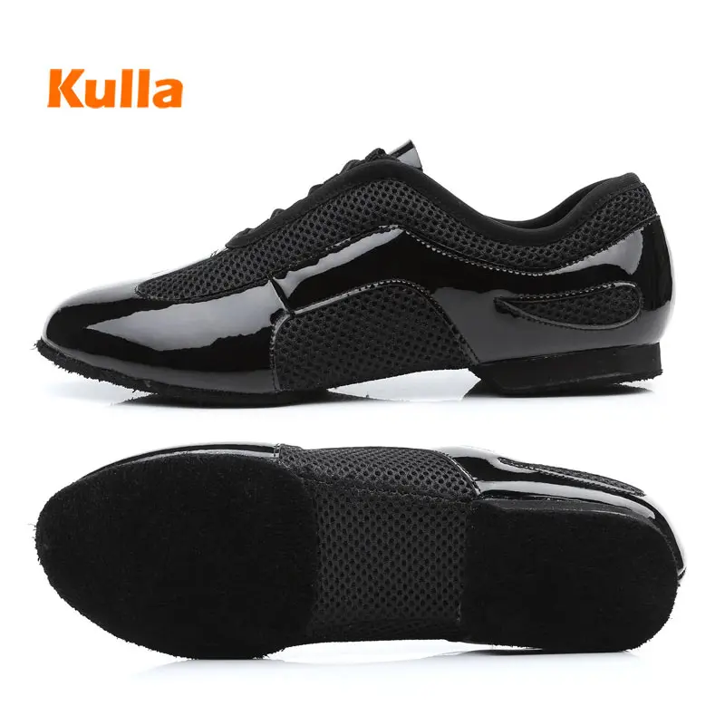 Latin Dance Shoes Women Salsa Jazz Dance Shoes Leather Breath Falt Heel Female Tango Ballroom Dancing Shoe Ladies Dance Sneakers