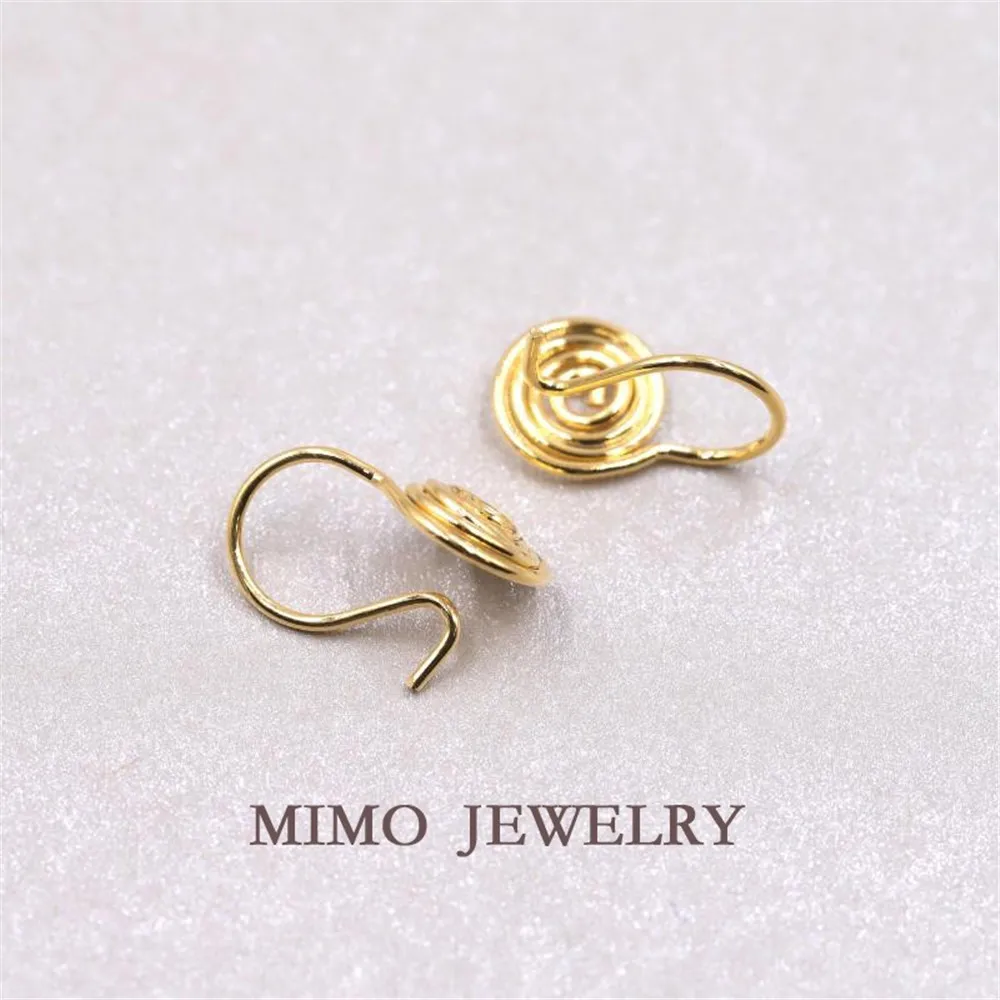 

18K gold plated wire wound mosquito coil ear clip earring accessories DIY accessories