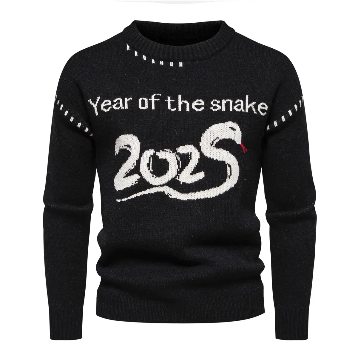 2025 НОВЫЙ год высококачественный мужской трендовый свитер облегающий