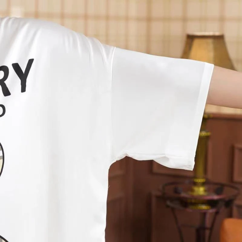 Pajamas for Women's Summer Short-sleeved Round Neck  Large Size Cute Home Service Nightdress Comfortable Breathable Loungewear