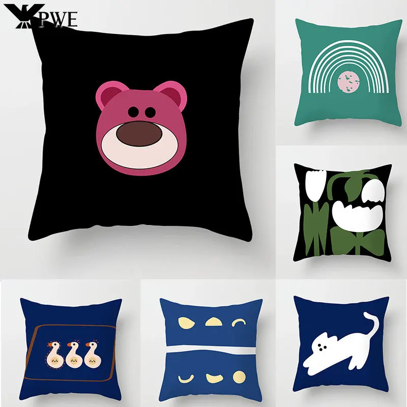 

40/45/50 см наволочка для дивана наволочка в скандинавском стиле искусственная кожа для гостиной декоративный абстрактный дом