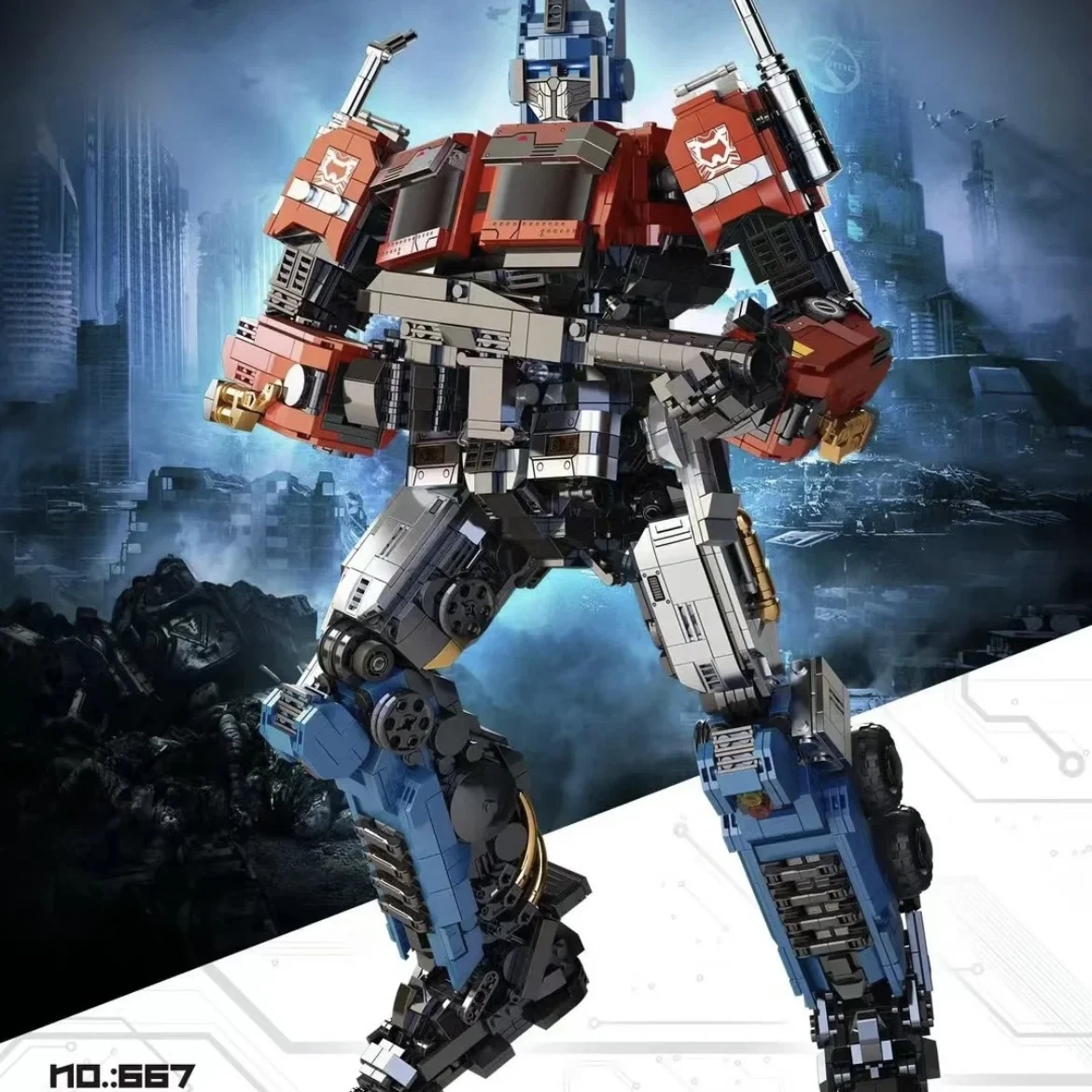 

Новое поступление, игрушки Optimus, загрунтованный робот Moc, креативные кирпичи, трансформер, строительные блоки, модель, игрушки, подарки для детей