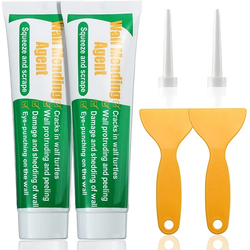 

Promotion! 2 Pack Wall Mending Agent, Drywall Repair Kit With Wall Surface Repair Scraper And Tips,Adhesive Drywall Repair Putty