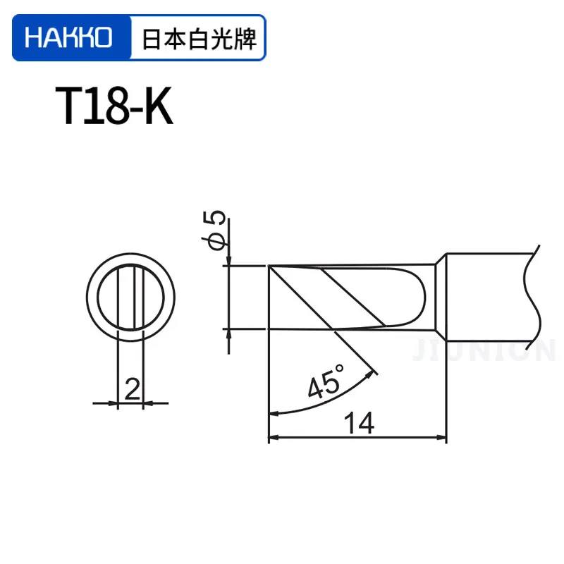 Фото Новая оригинальная паяльная головка HAKKO T18K с белым светом, ножевидная, для паяльника FX888D, для паяльной станции 8801, 1 шт. №4