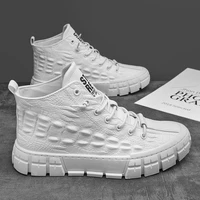 brand white rubber martin boots men designer crocodile print leather sneakers high top autumn winter waterpoof boots 2022