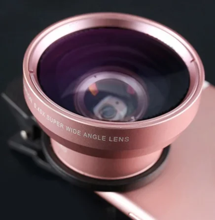 Супер широкоугольный и макро HD объектив 2 в 1 мобильный телефон Professional 0.45x 49uv для