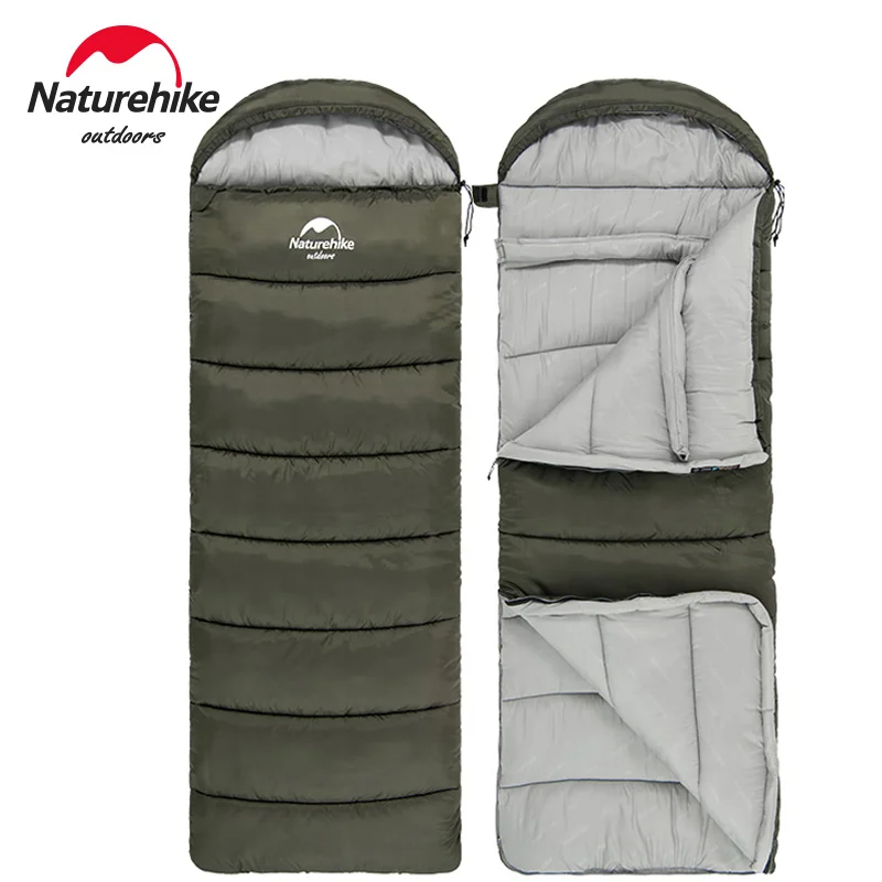 Naturehike Спальный мешок, Сверхлегкий зимний спальный мешок из хлопка, Легкий водонепроницаемый спальный мешок, Открытый водонепроницаемый спальный мешок для кемпинга, Хлопковый спальный мешок-конверт с капюшоном