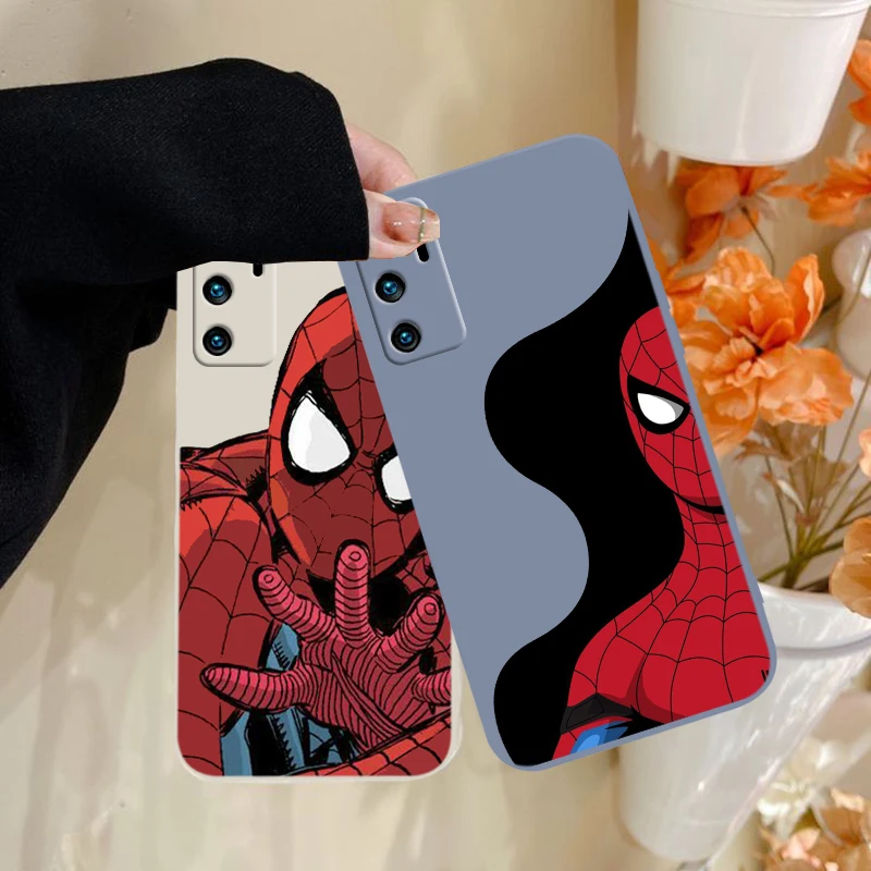 

Marvel Spiderman Creative Phone Case For Huawei P20 P20 P30 P40 P50 PRO LITE pro P SMART PLUS Liquid Rope Funda Cover Soft Back