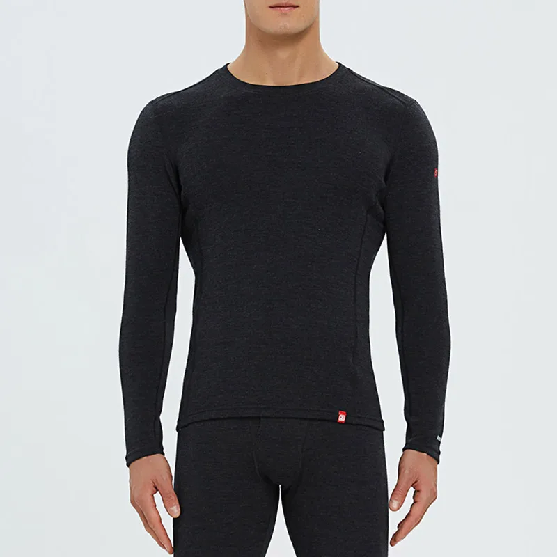 ZEALWOOD Loose Tops 16.5μm Merino Wool Basic Layer Round Collar Women's Long Slevee T-shirt Autum Winter Undershirts Casual