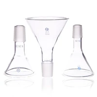 1pcs clear 50mm to 150mm glass conical feed funnel with standard ground in mouth for using in lab experiment supply