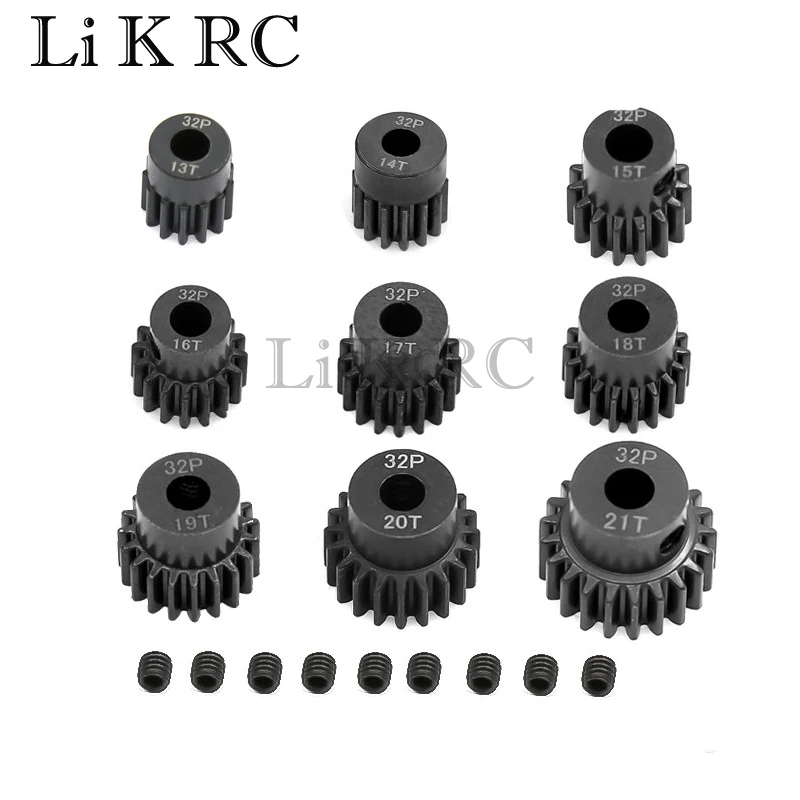 

1pcs 32DP M0.8 5mm 13T 14T 15T 16T 17T 18T 19T 20T 21T black steel metal Pinion Motor Gear For 1/10 Rc Car Motor