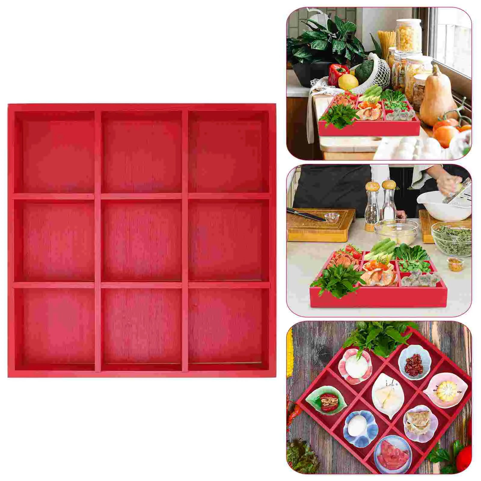 

Plate Food Tray Serving Divided Japanese Sushi Fruit Dish Plates Appetizer Platter Craft Mini Grid Multi Sauce Board Compartment