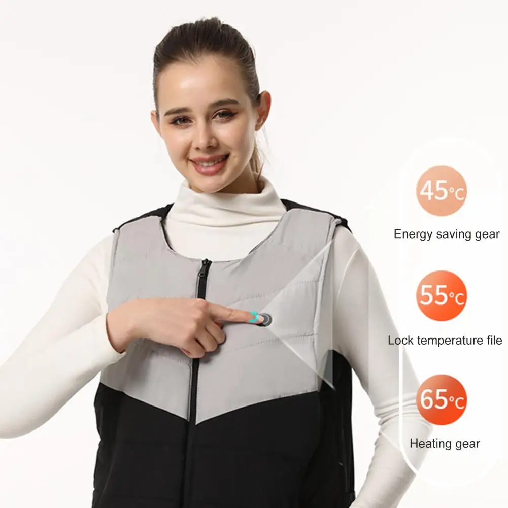 

Stable Performance Men Women 4 Heated Zones Windproof USB Heating Vest Winter Fishing Waistcoat for Cold Weather