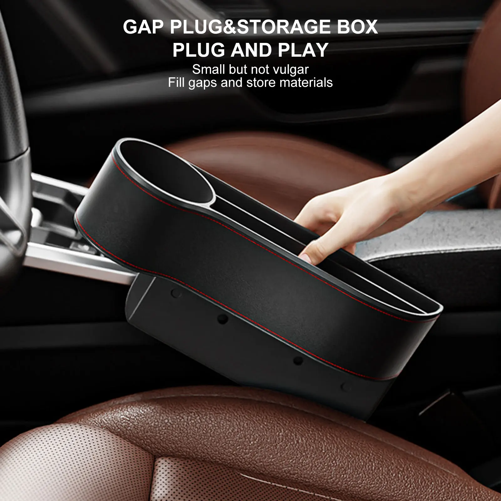 

Car Storage Tools Black Auto Car Seat Gap Catcher Filler Storage Box Pocket Organizer Holder SUV Pocket Stowing Tidying Drink