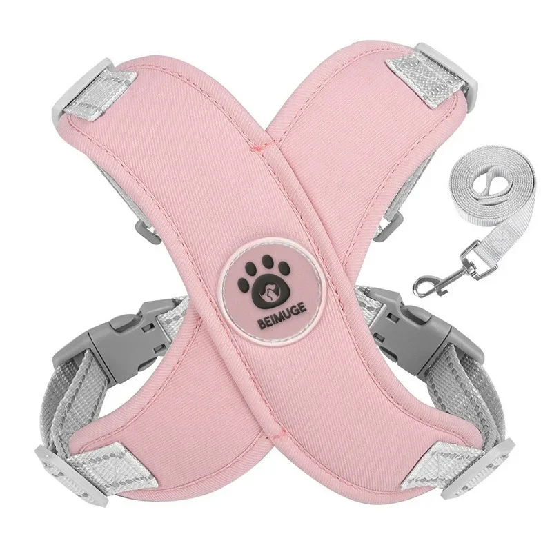 X-образный шлейка для собак набор жилетов маленьких Meidum поводок светоотражающие