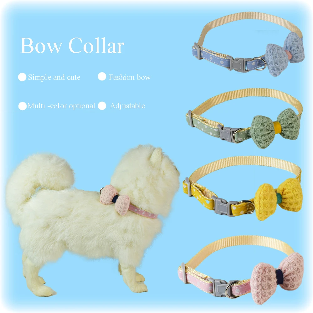 

Pet Bow Collars Adjustable Cats and dogs Cute Bowknot Necklace Soft Safety Buckle Kitten Bow Tie Dressing Tool Pets Accessories