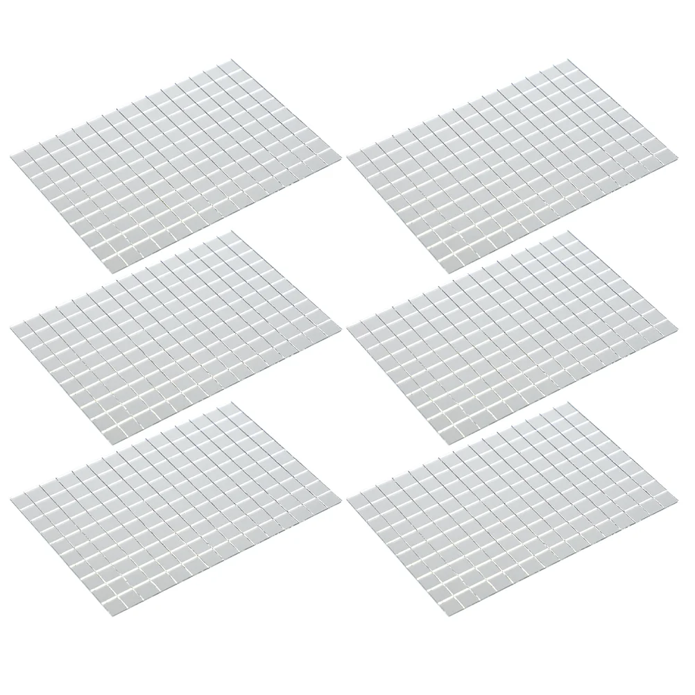 

6 Pcs Mosaic Tiles Stickers Glass Mirrors Mosaic Decals Wall Mosaic Stickers