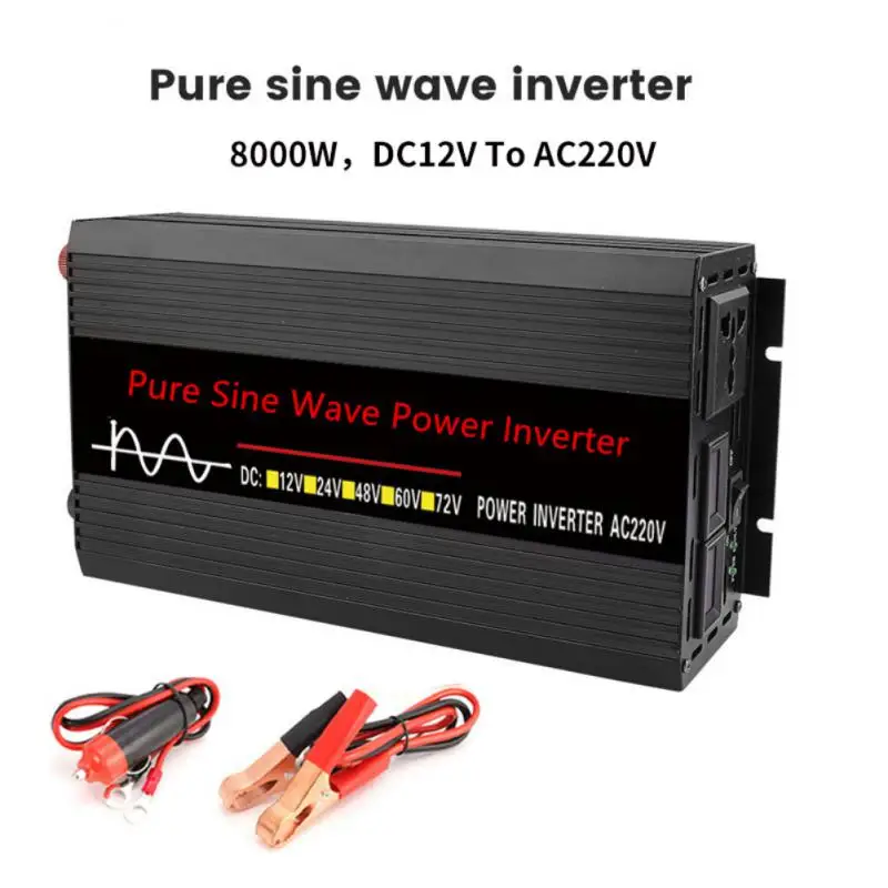 

Pure Sine Wave Inverter 12V/24V/48V/60V To AC 110V 220V 8000/5000/3000W Voltage Transformer Power Converter Solar Inverter