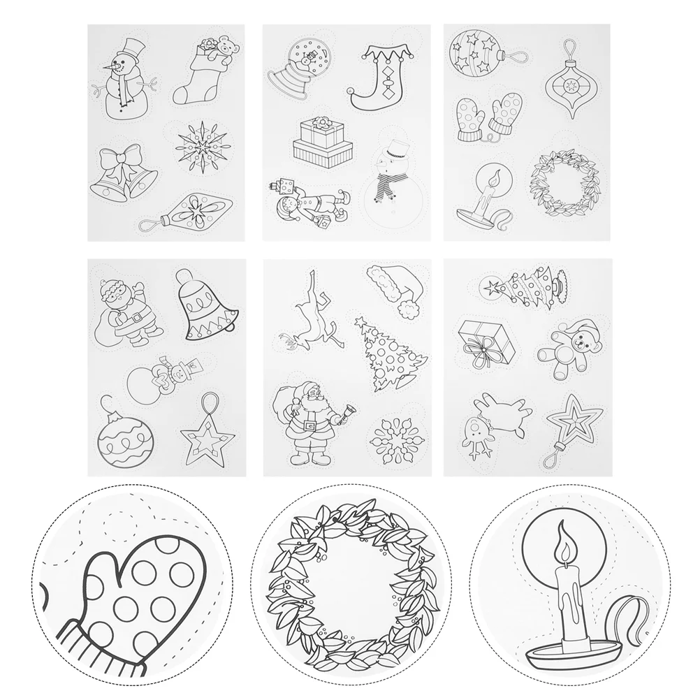 

12 Pcs Christmas Shrink Film Clear Ornaments Xmas Heat Material Blank Films DIY Handicraft Bops Shrinkable
