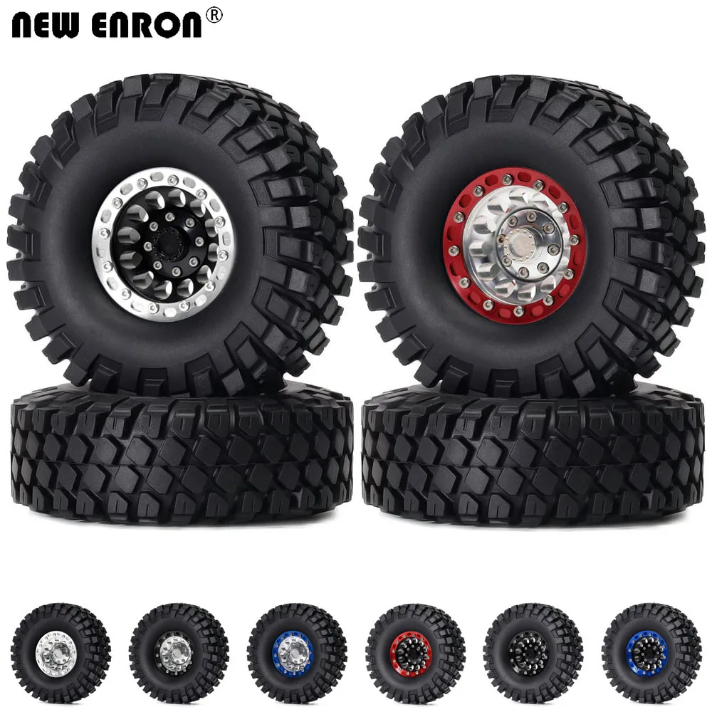 

NEW ENRON 1.9" Alloy Beadlock Wheel Rim & 112mm Tire 4PCS for 1/10 RC Crawler AXIAL D90 SCX10 90046 TF2 Tamiya CC01 Traxxas TRX4