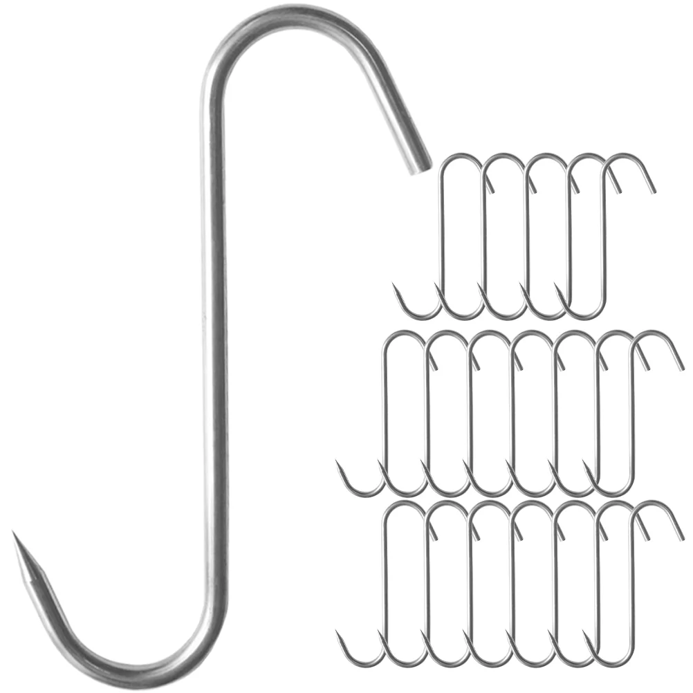 

20Pcs Metal Hook Small Butcher Hooks Chicken Beef Bacon Hooks Sausage Hooks S-shaped Hooks