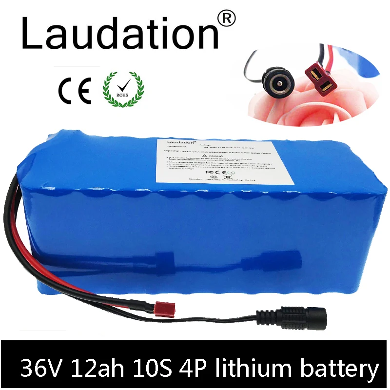 

Laudation 36V 12ah Lithium Battery 500W High Power And Capacity 36V 18650 Li-Ion Battery Motorcycle Electric Car Bicycle Scooter
